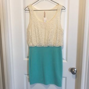 NWT- Tiffany blue and cream dress- M